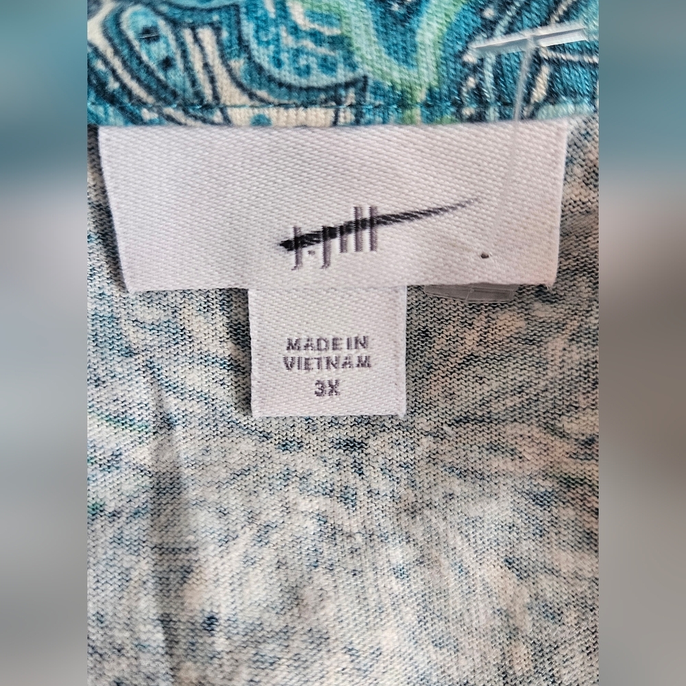 J. Jill Linen Blend Printed Tunic Tee Plus Size 3X - Picture 7 of 10